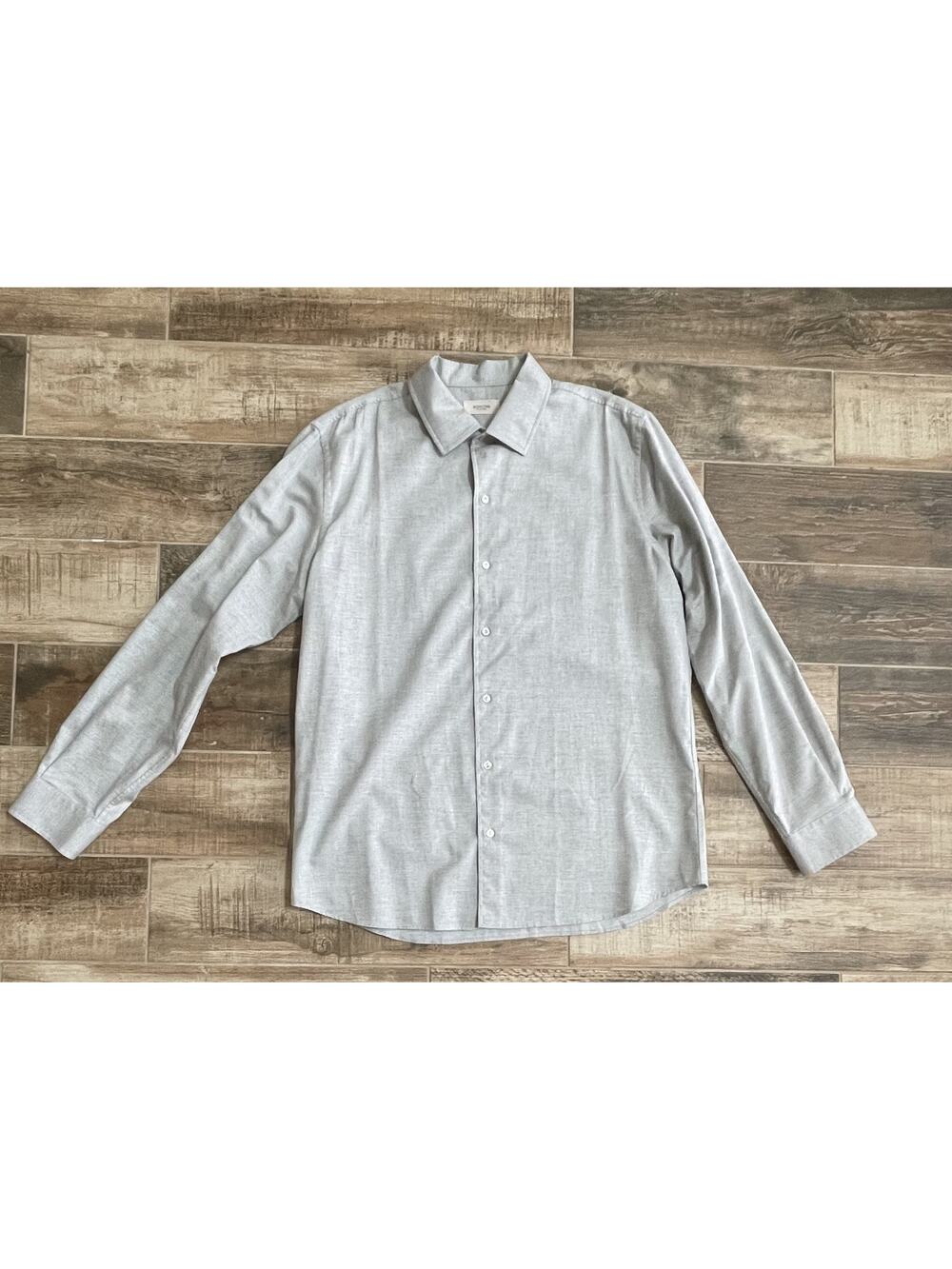 $1,695 NWT Agnona Gray Cashmere Blend Dress Shirt Luxury Italian Button Front M